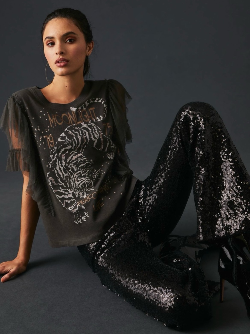 Anthropologie Pilcro Tulle Mesh Tee Small